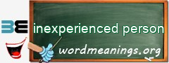 WordMeaning blackboard for inexperienced person